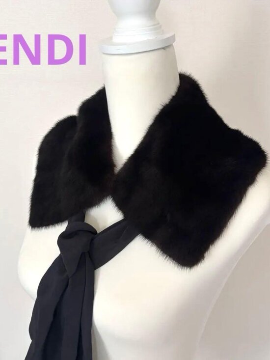 Fendi Accessories - Fendi Fatipet Ribbon Shawl Black Scarf